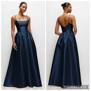 Dessy Collection 3169 Drop Basque Skirt Gown Midnight Blue 6